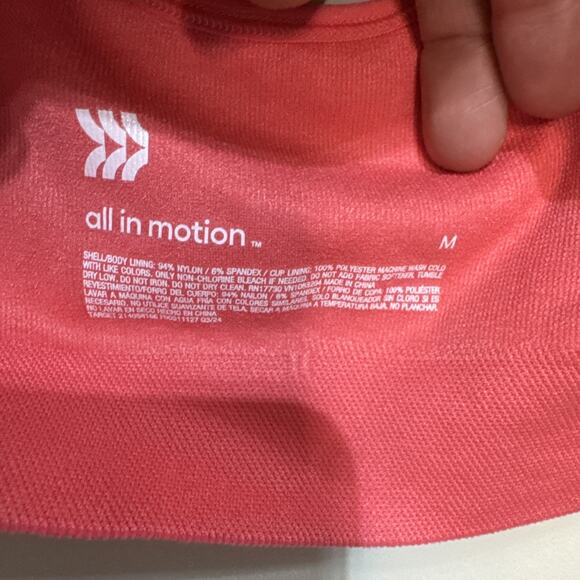 NWT All In Motion Padded Sports Bra Light Red Size M - Picture 6 of 10